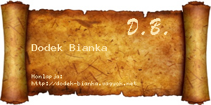 Dodek Bianka névjegykártya