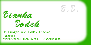 bianka dodek business card